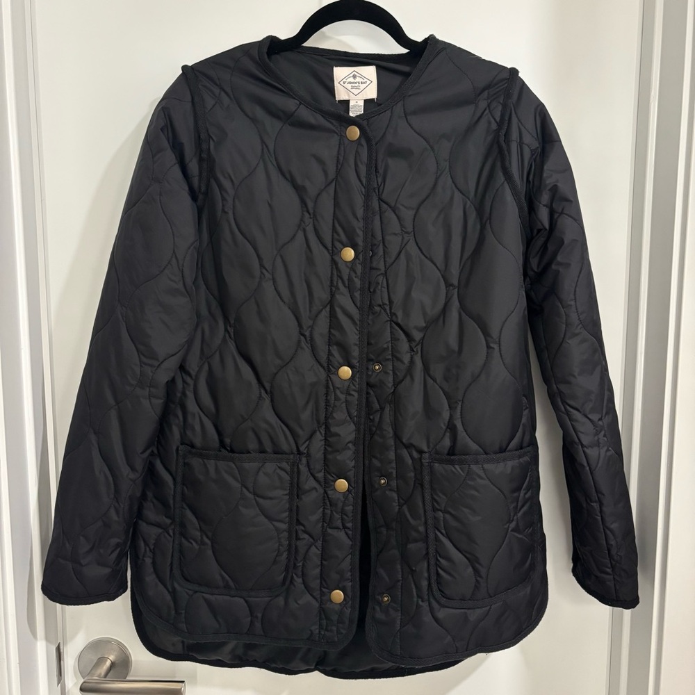St. John's Bay Black Quilted Jacket